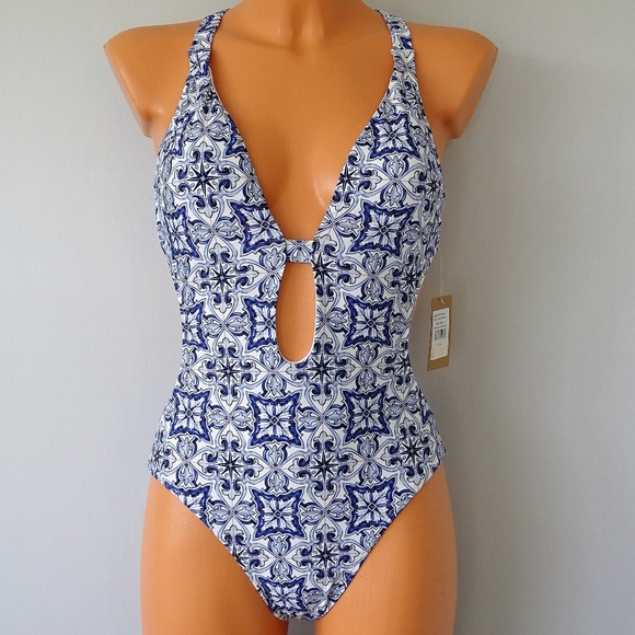 RACHEL Rachel Roy Other - Rachel Roy One Piece Blue Tile Strappy Swimsuit
